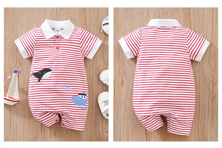 Casual Short Sleeve Baby Bodysuit