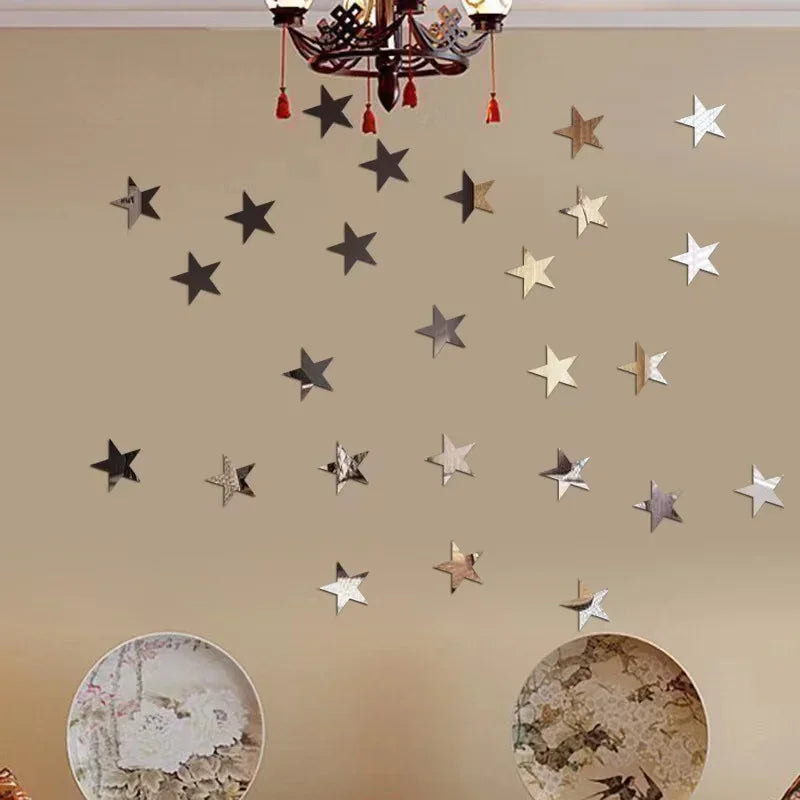 20/42pcs Star Mirror Wall Sticker