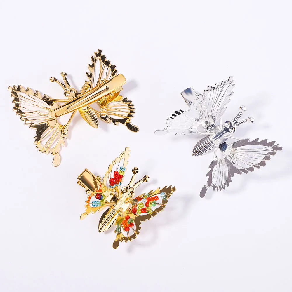 2pcs/set Metal Clip Move Simulation Butterfly