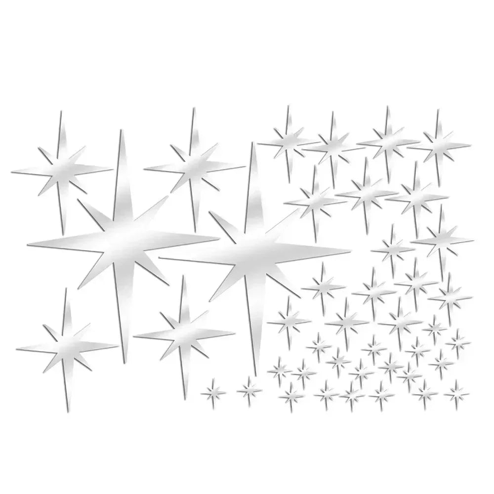 20/42pcs Star Mirror Wall Sticker