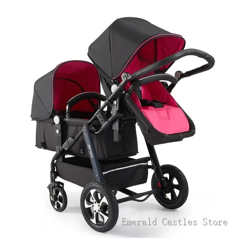 New Twins Baby Stroller with Four Wheels for Easy Mobility