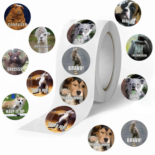 500PCS/Roll Animals Stickers For Kids