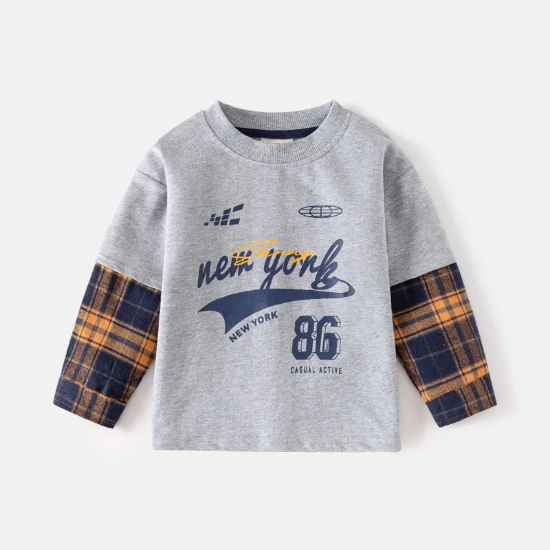 Spring and Autumn Boys Cotton T-shirt New Fashion