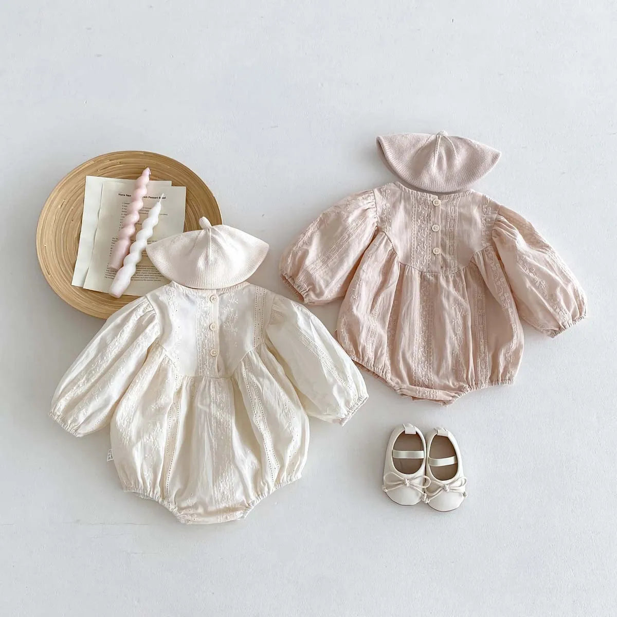 New Fall Newborn Jacquard Round Neck Long-sleeved Bodysuit