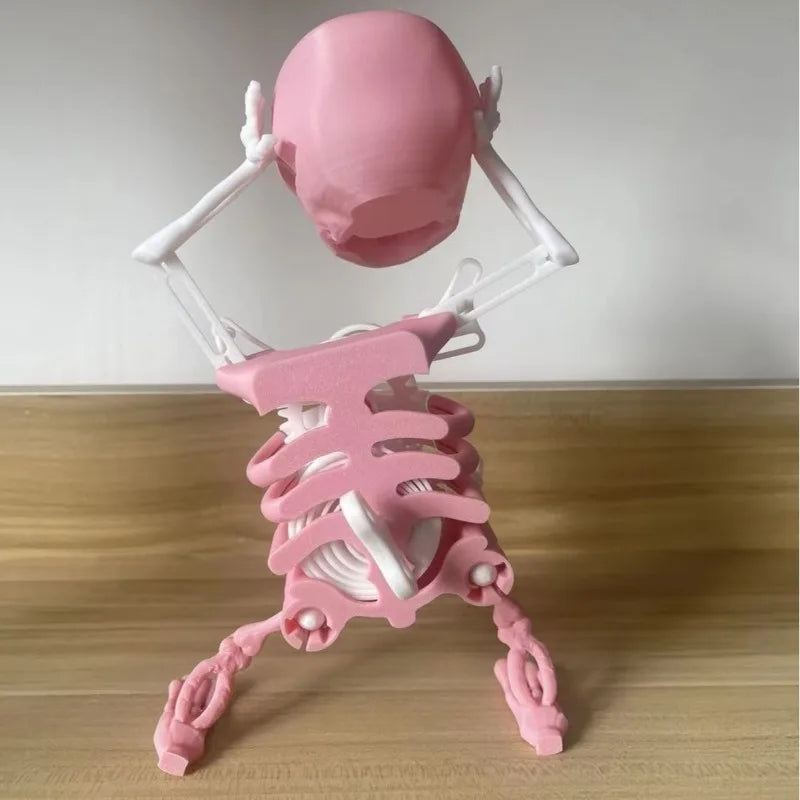 3D Printed Dancing Skeleton Skull Desktop Ornament