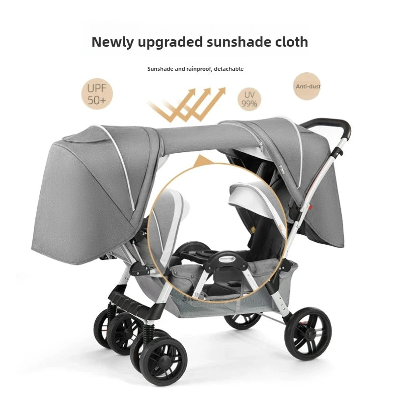 New Front and Rear Seat Twin Stroller Foldable