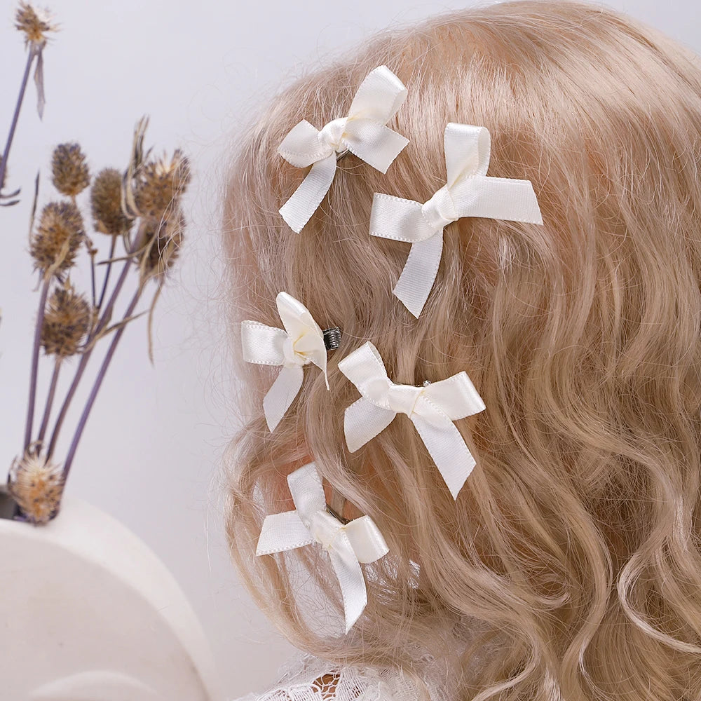 24Pcs Girls Bows Mini Hair Clips  Handmade