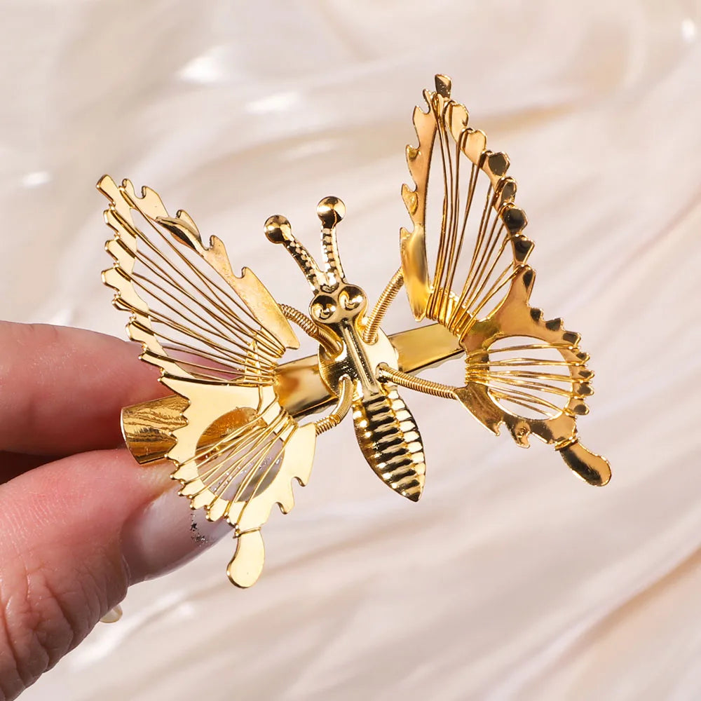 2pcs/set Metal Clip Move Simulation Butterfly