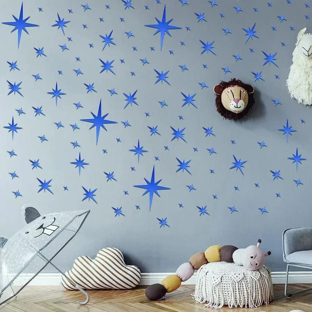 20/42pcs Star Mirror Wall Sticker