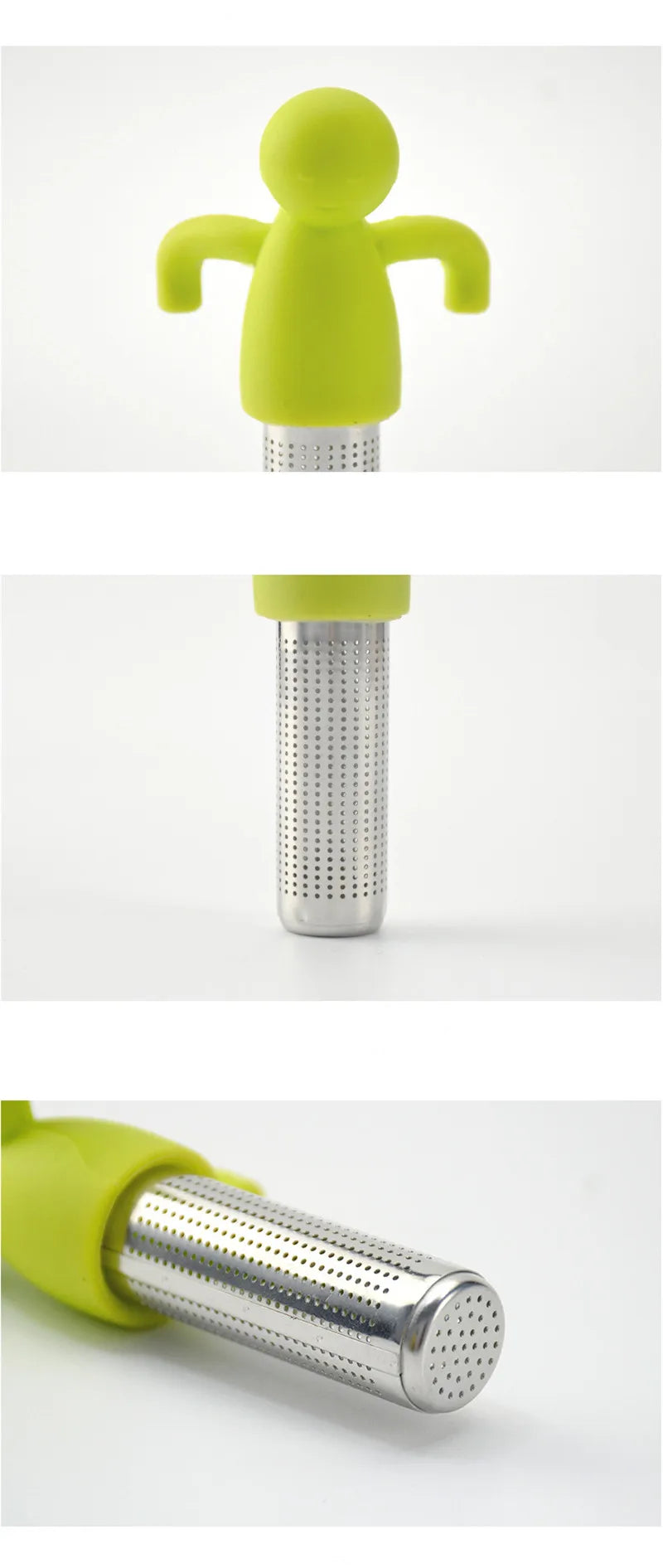 Creative Little Man Shape Silicone Stainless Steel Tea Infuser