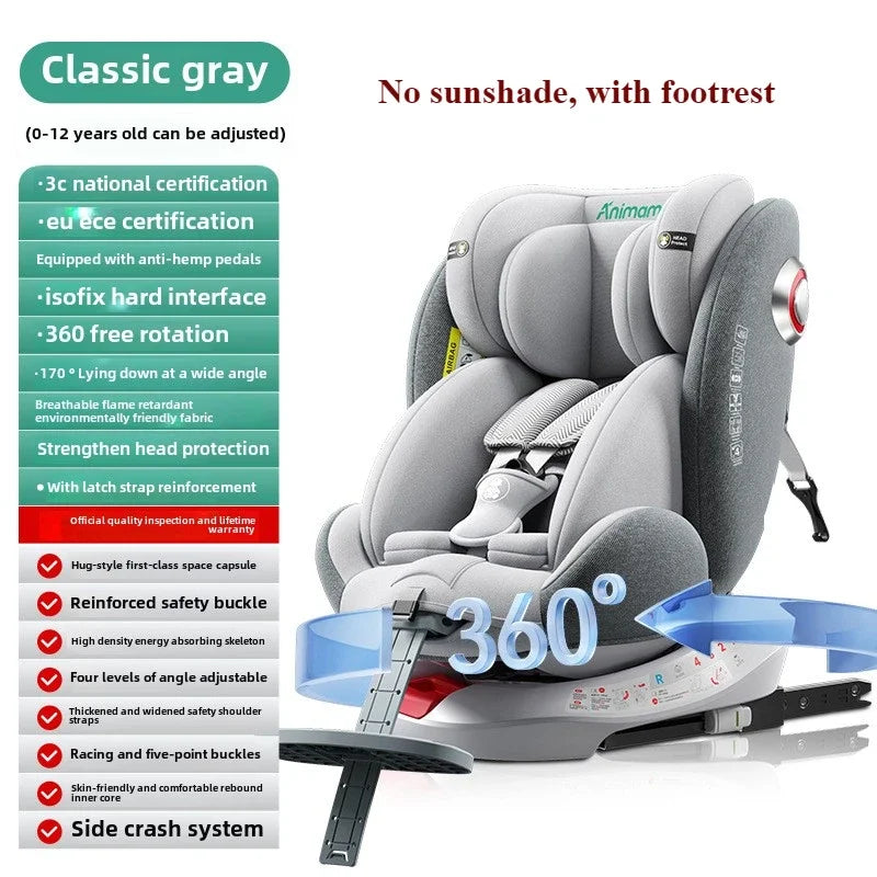 360° Rotating Child Car Safety Seat 0-12 Years Old