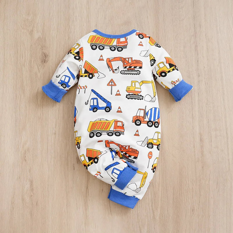 2Pcs Baby Long Sleeved Jumpsuit Spring Round Neck