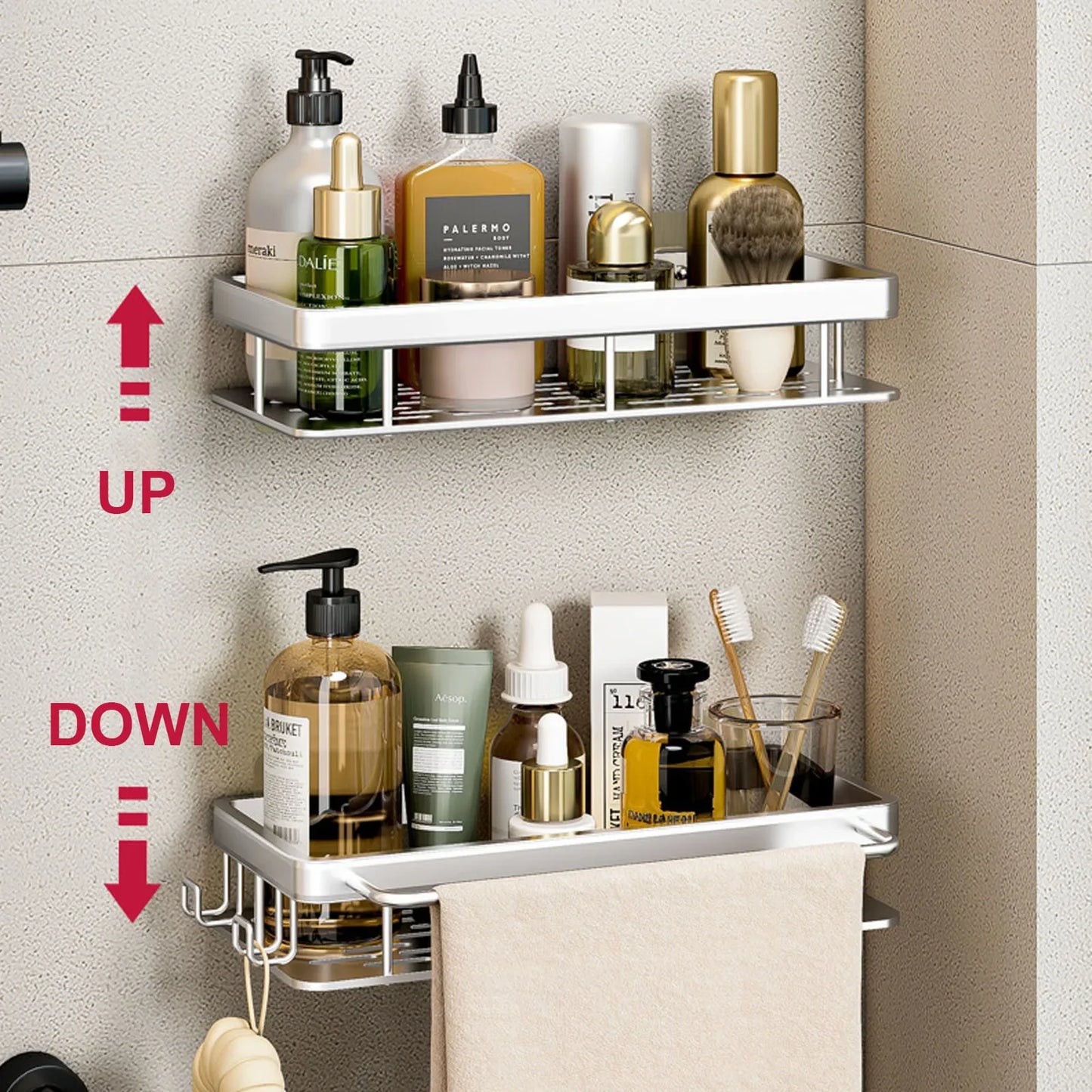 Bathroom Shelf No Drill Wall Mounted