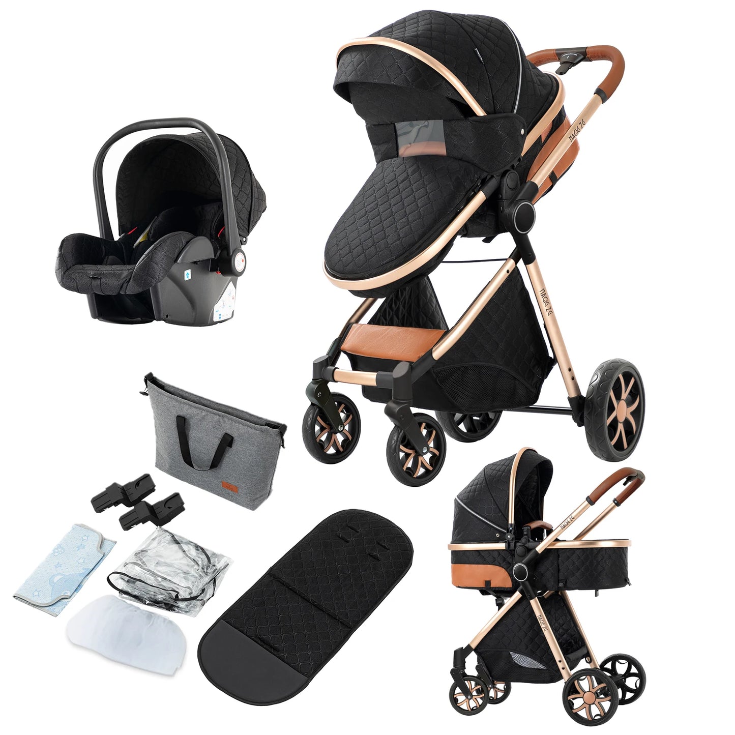 Baby Carriage 3 IN 1 Portable Travel Pram