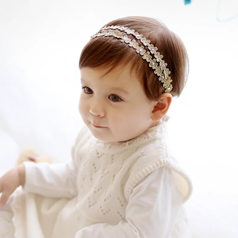 Princess Baby Headband Gold Silver Floral