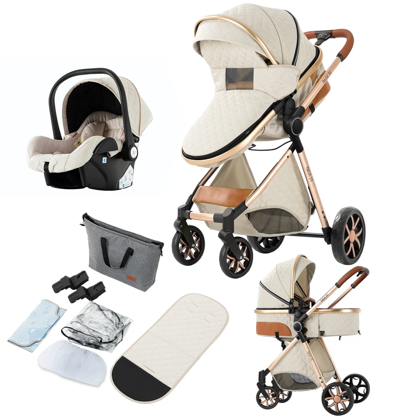 Baby Carriage 3 IN 1 Portable Travel Pram