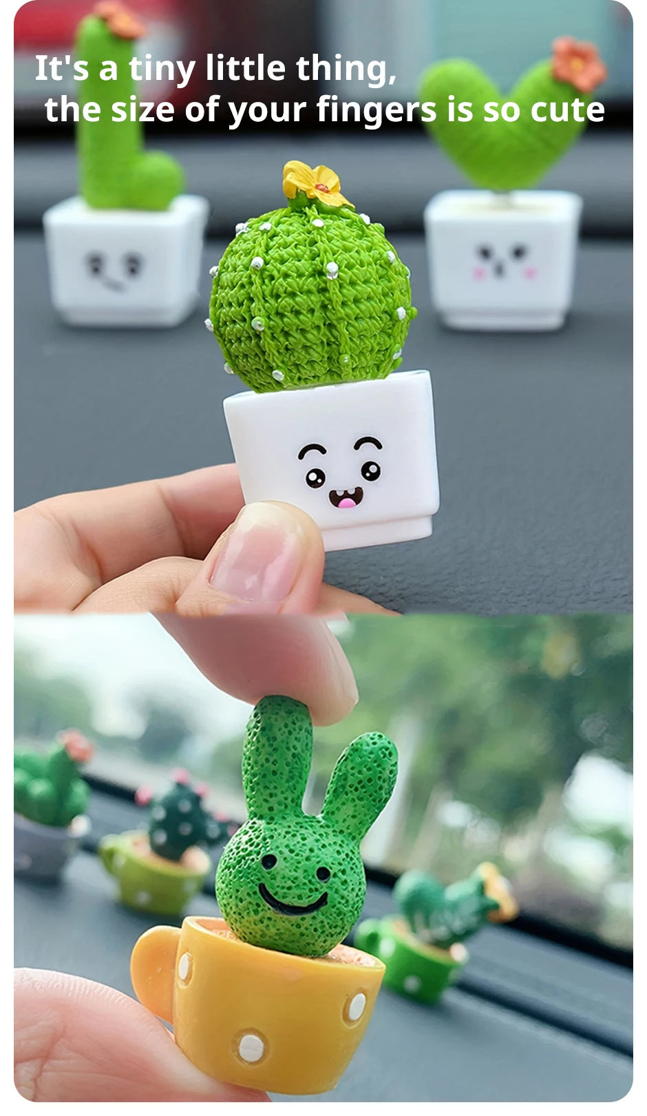 1 Set Of 4, Resin Succulent Cactus Mini