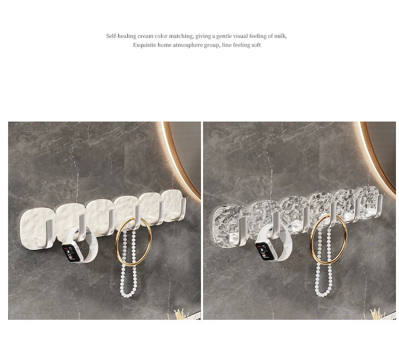 1pc Light Luxury Free Punching Transparent Row Hook