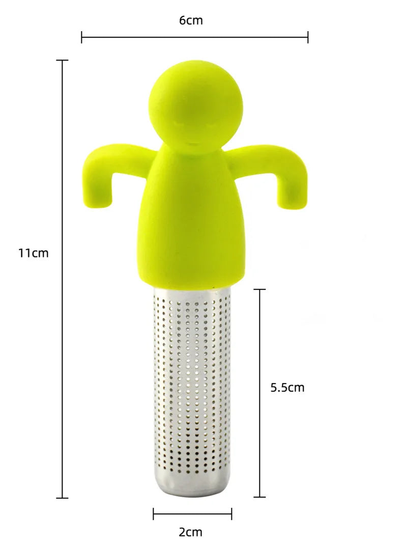 Creative Little Man Shape Silicone Stainless Steel Tea Infuser