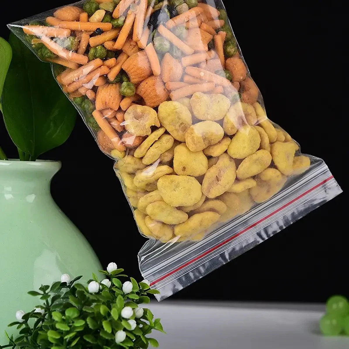 100Pcs Thicken Zipper Self-sealing Bags Plastic