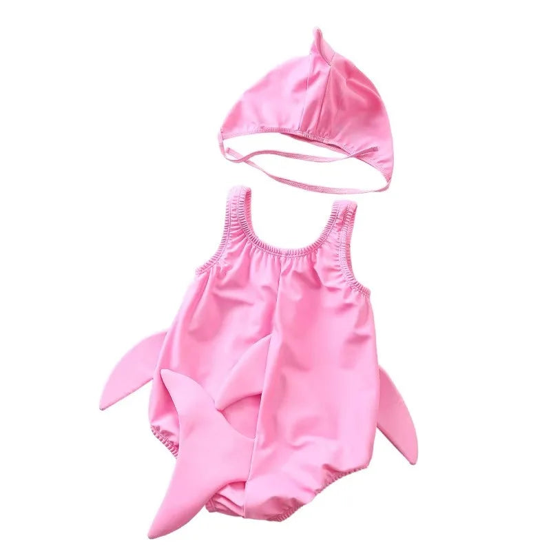 New Children's Swimsuits Adorable Shark-themed One-piece Swimsuits