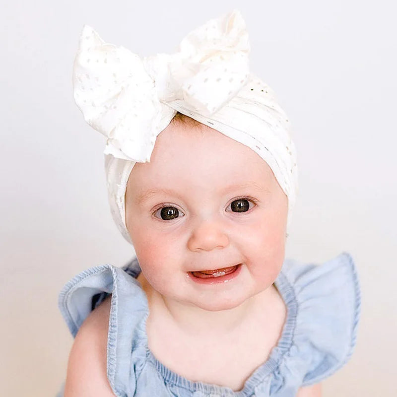 3Pcs Summer Baby Bow Turban Hat Elastic