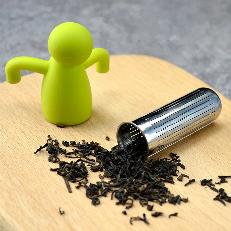 Creative Little Man Shape Silicone Stainless Steel Tea Infuser