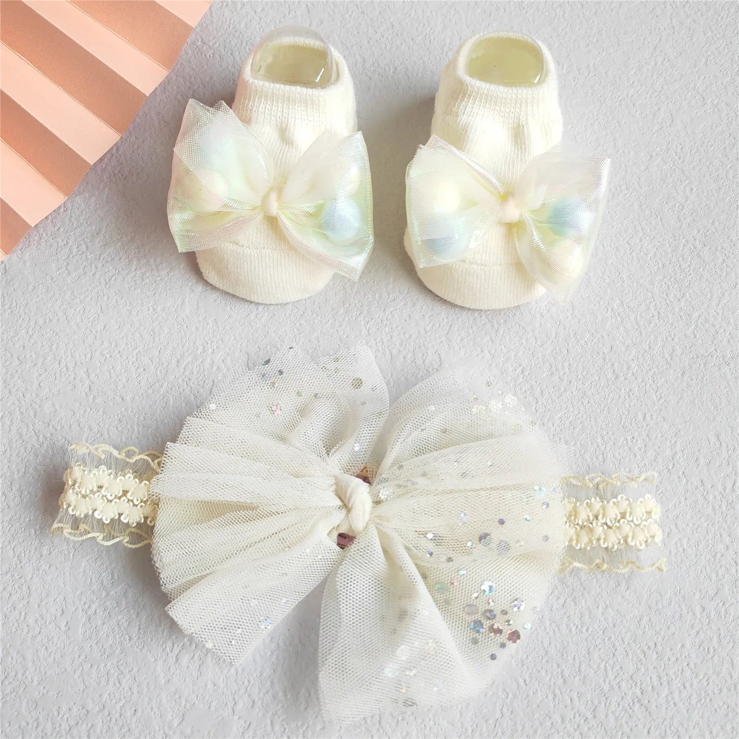 2Pcs/Set Lace Flower Baby Girl Headband Socks