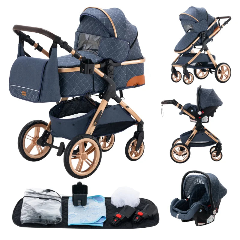 3 in 1 Baby Stroller Easy Folding