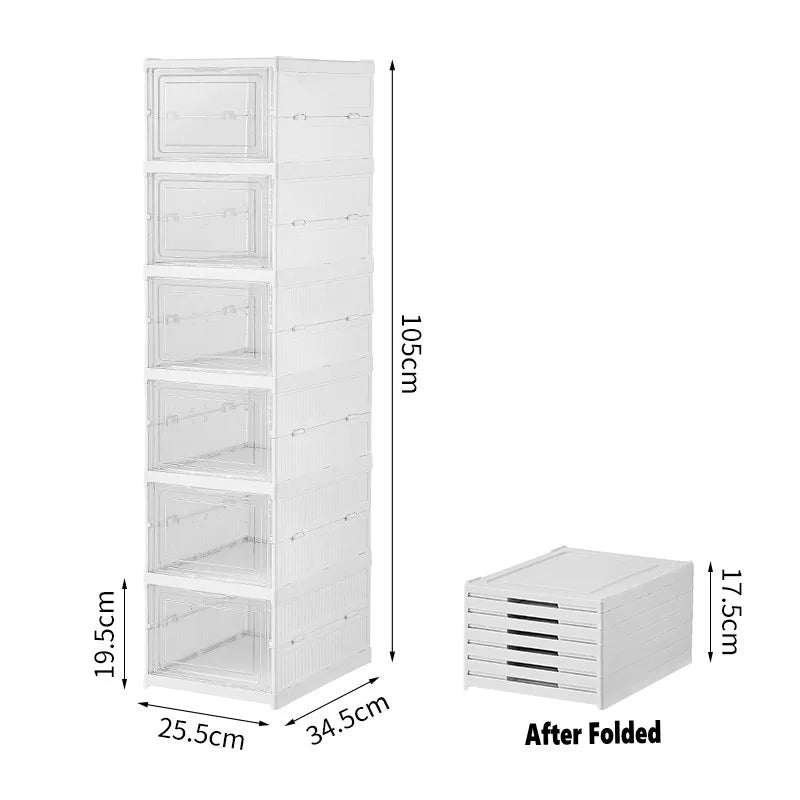 Plastic Shoe Organizer - Stackable and Foldable