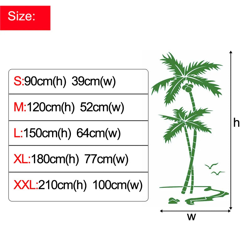 3D Coconut Tree Acrylic Mirror Wall Stickers