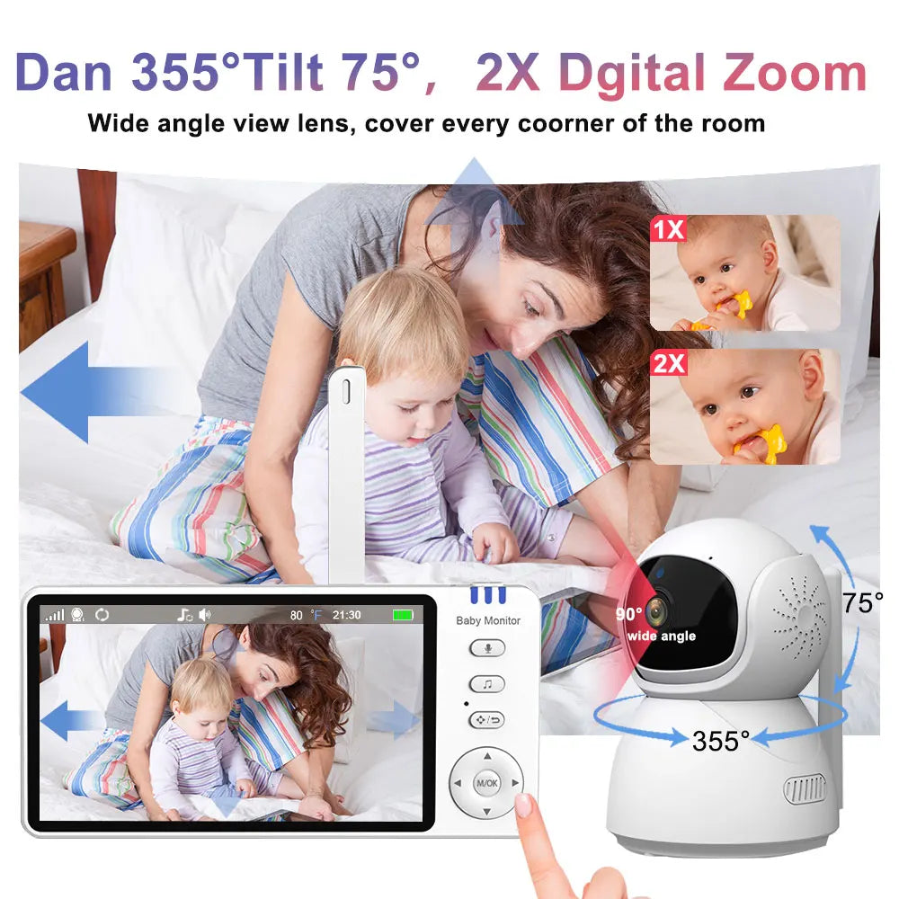 5"IPS Video Baby Monitor With Pan Tilt