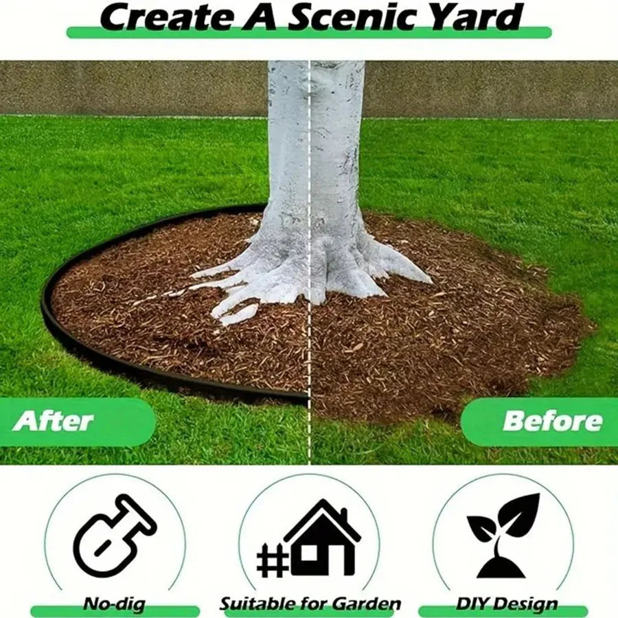 Garden Greening Grass Stone Divider With Thick Soil Barrier