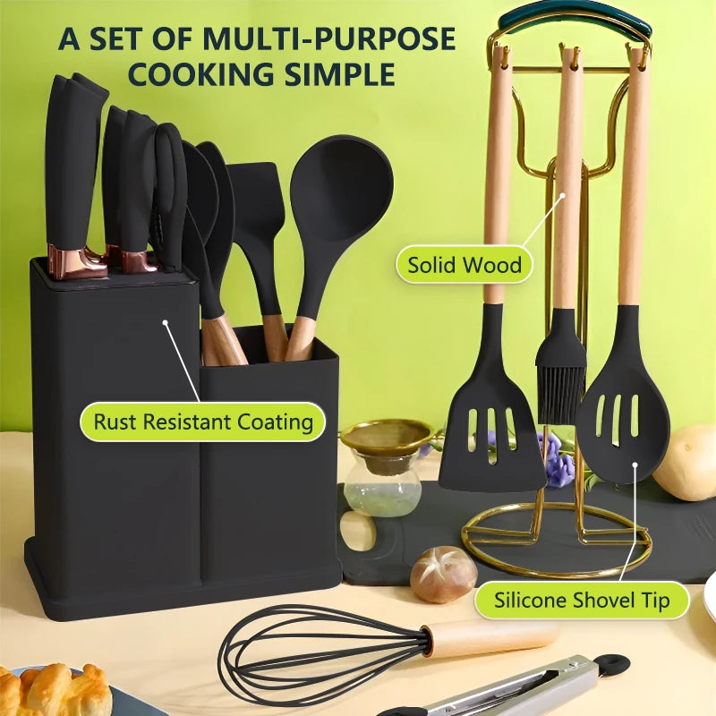 19pcs Silicone Cooking Utensils Set