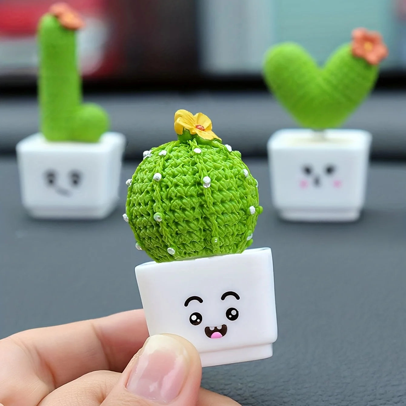 1 Set Of 4, Resin Succulent Cactus Mini