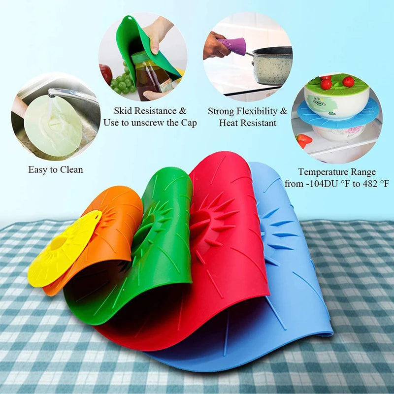 5pcs Silicone Food Fresh Cover Universal Microwave