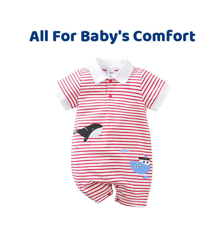 Casual Short Sleeve Baby Bodysuit