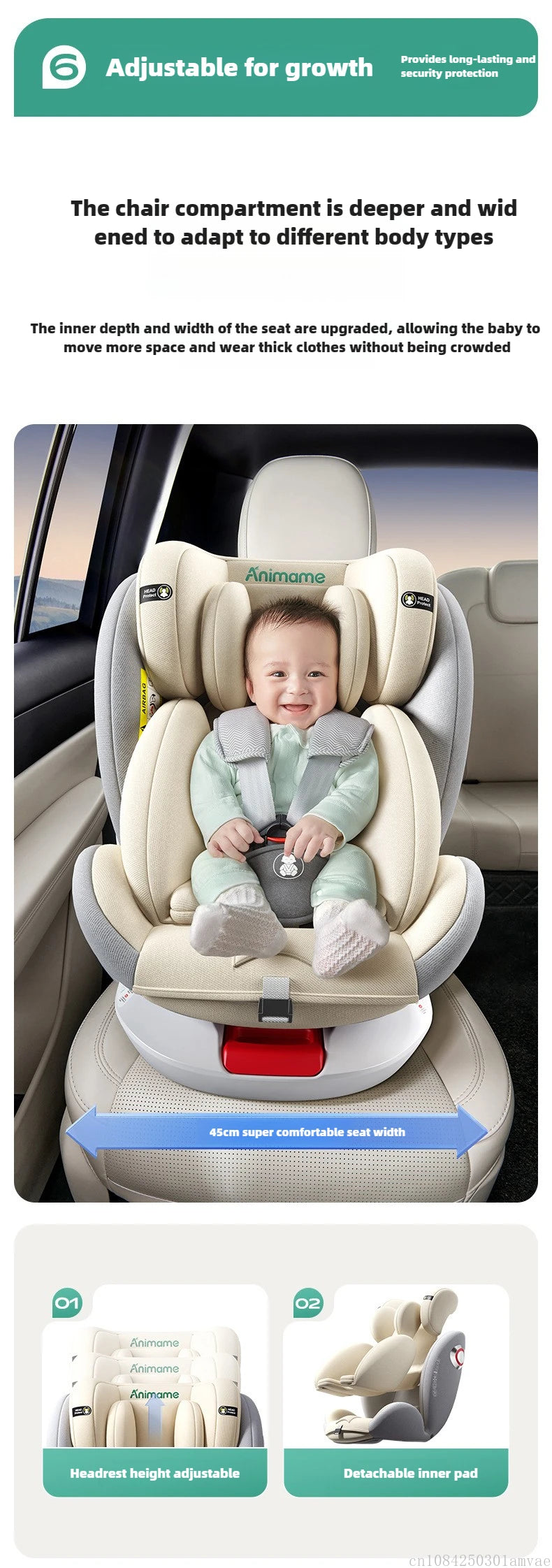 360° Rotating Child Car Safety Seat 0-12 Years Old