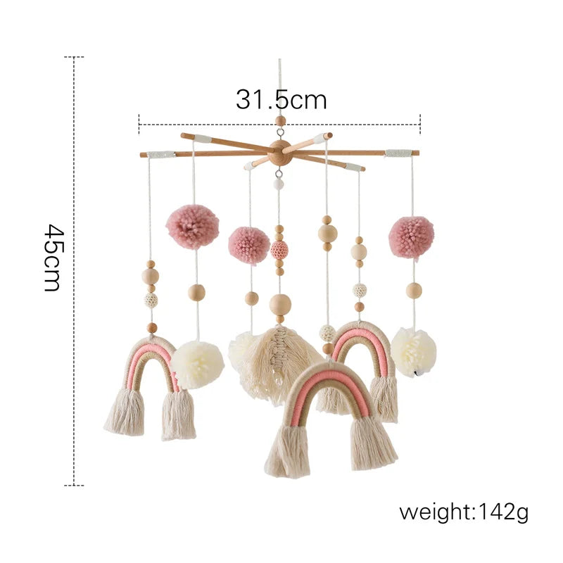 Wooden Baby Rattle Mobile 0-12Month