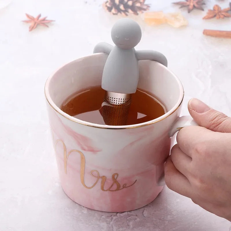 Creative Little Man Shape Silicone Stainless Steel Tea Infuser