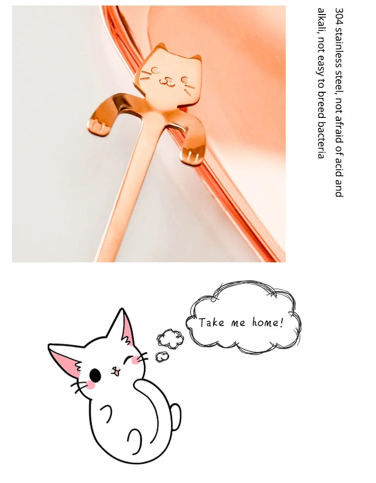 4pcs/set Stainless Steel Mini Cat Kitten Design