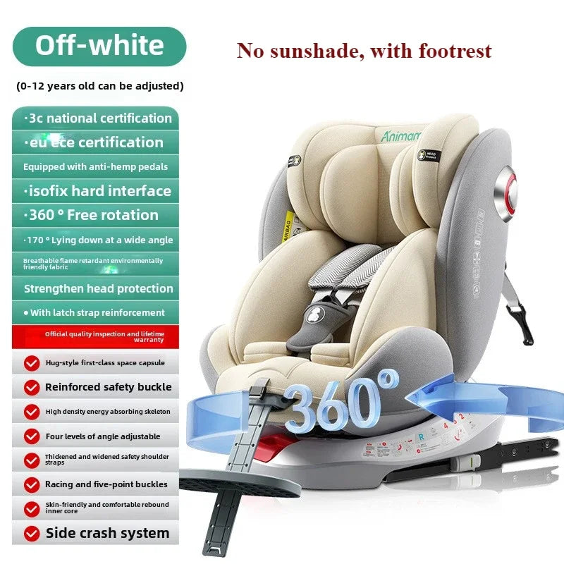 360° Rotating Child Car Safety Seat 0-12 Years Old