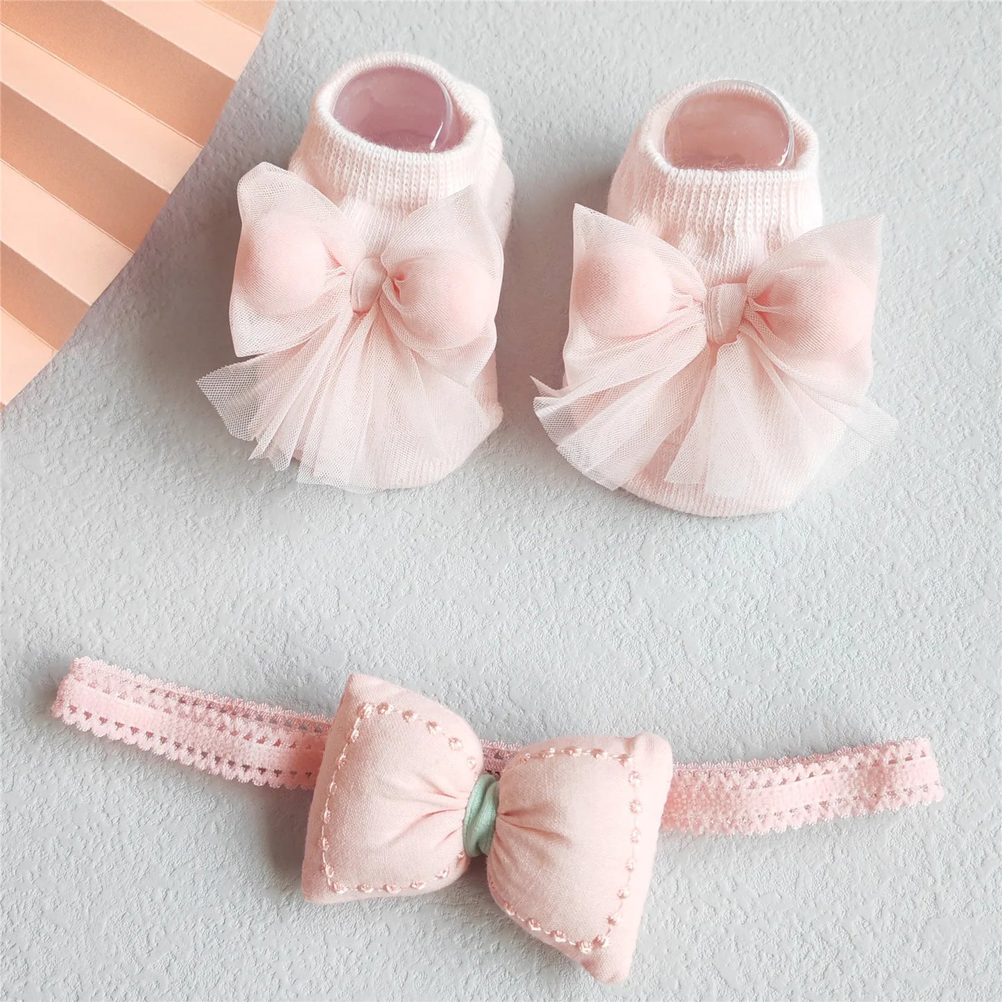 2Pcs/Set Lace Flower Baby Girl Headband Socks