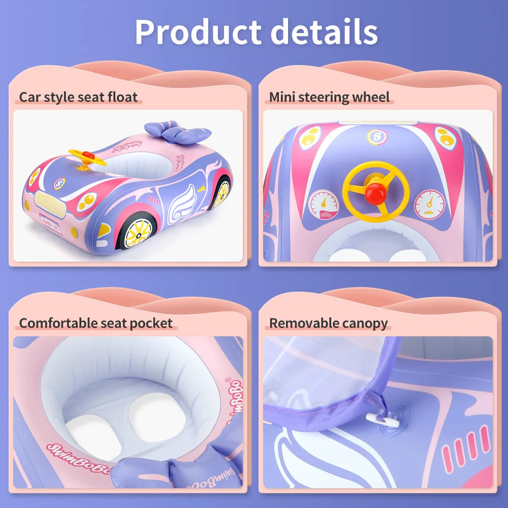 Kids Car Swimming Seat Float Ring Inflatable