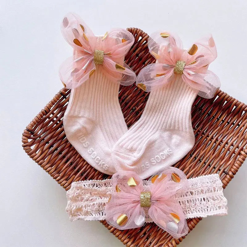 2Pcs Baby Bow Socks Set