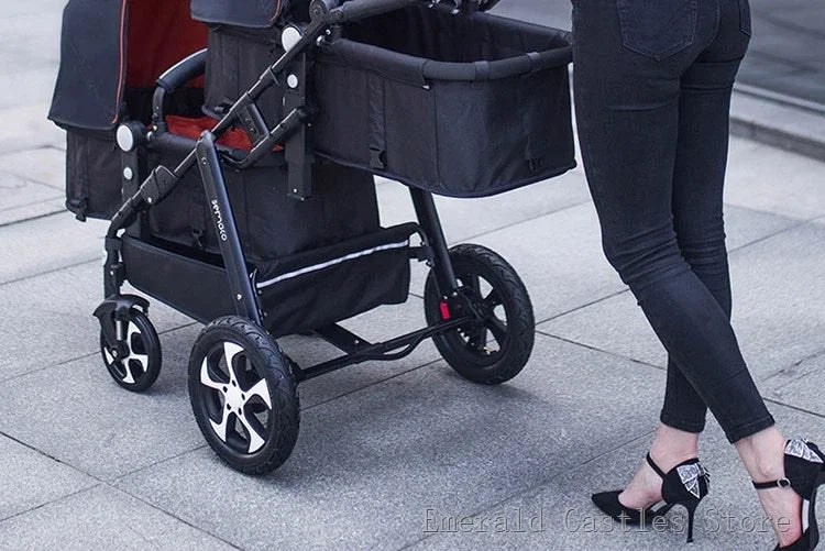 New Twins Baby Stroller with Four Wheels for Easy Mobility