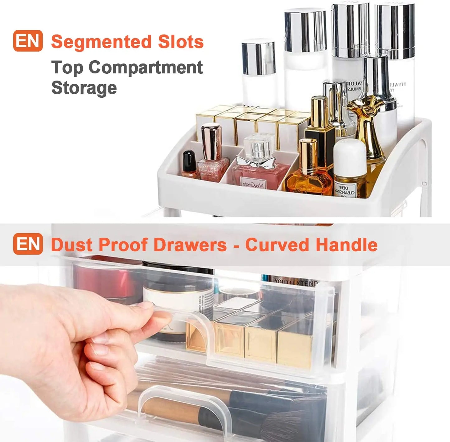 Skincare Desktop Storage Box with 3 Drawers