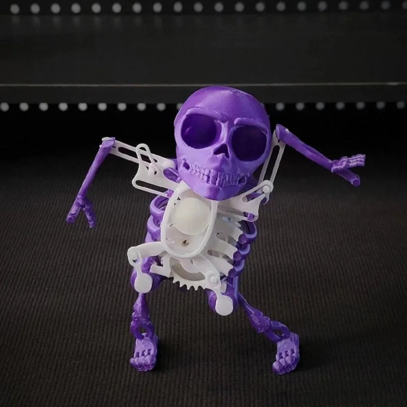 3D Printed Dancing Skeleton Skull Desktop Ornament