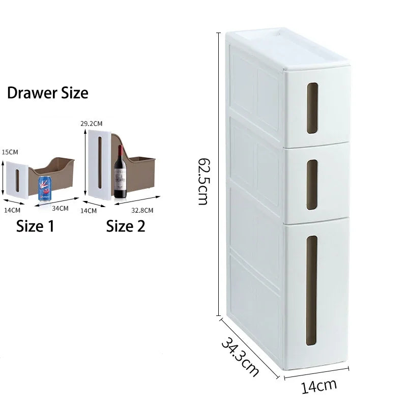 Narrow Seam Cabinet Storage