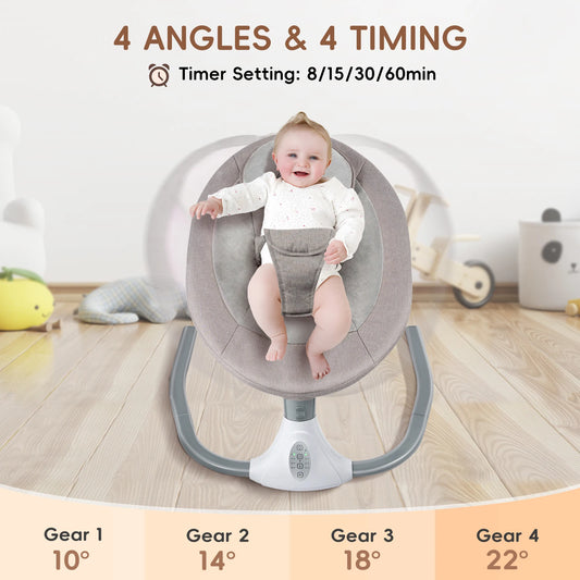 Electric Baby Swing with 4 Speeds & Timer